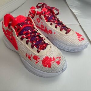 Nike LeBron Mimi Plange Ceremony Premium Shoes 8.5 Red Floral New